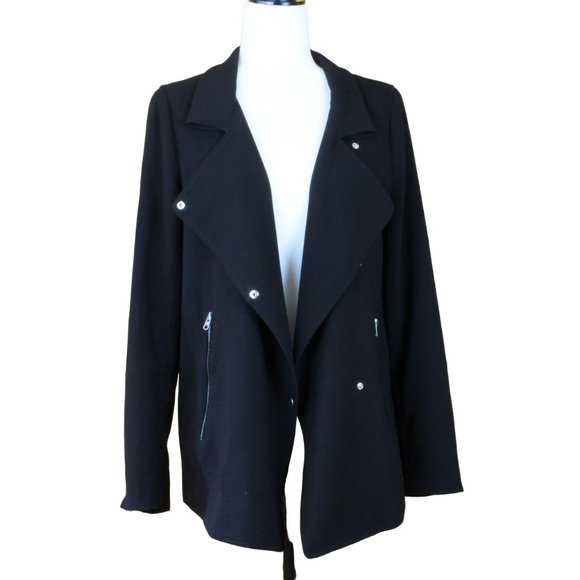 Aritzia Wilfred Mayet Jacket Black Utility Zipper Pockets Small Spring Fall D164 - Picture 9 of 9